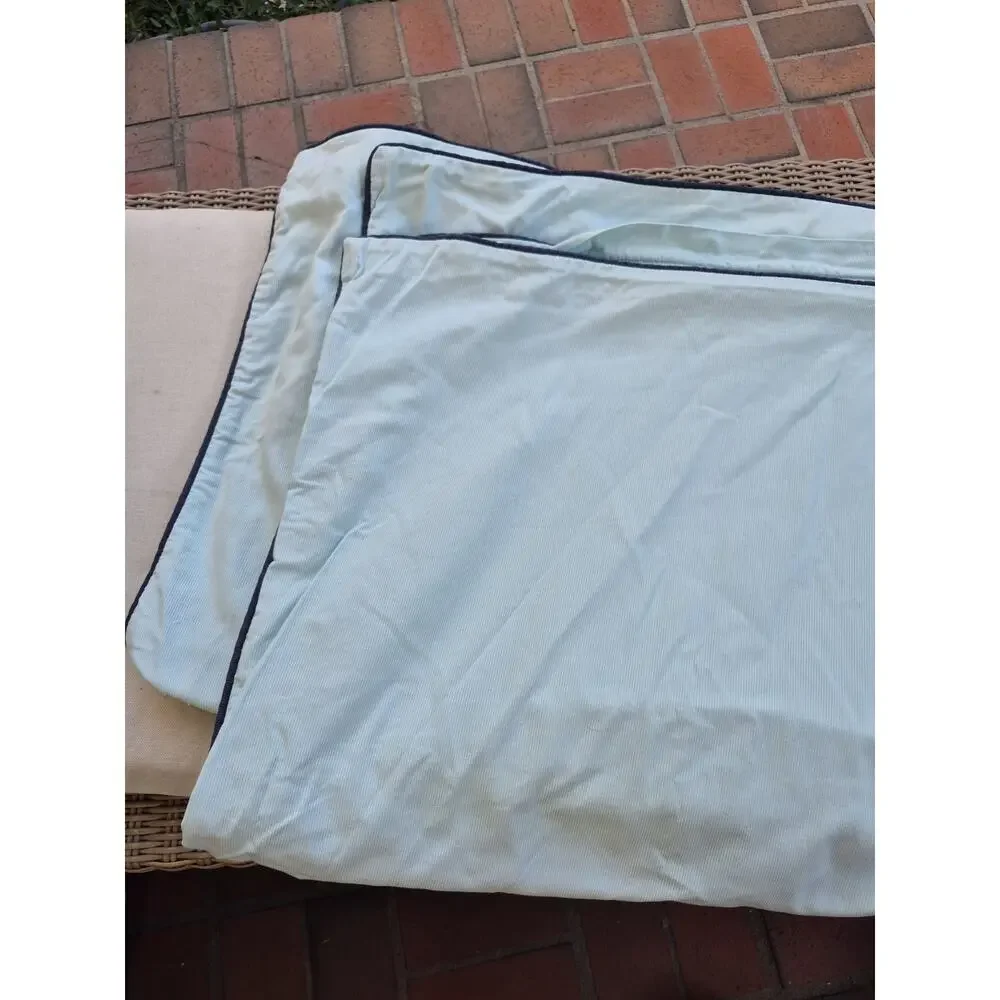 💥 Lacoste Gorbio Alloy Duvet Set QUEEN Baby Blue 3 pc Ribbed Textured Rare
